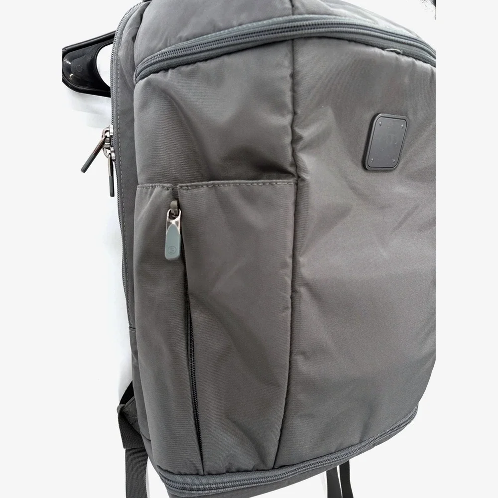 Stitch Travel Backpack Gray Orange Laptop Carry On Organizer Bag